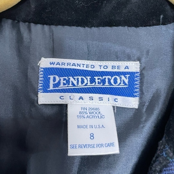 Pendleton Blue Green Plaid Wool Blend Blazer 8 - Picture 8 of 8